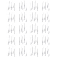 100PCS White Porcelain Egg Spoons Ceramic Spoons Coffee Spoon Dessert Spoon Mocha Dip Serving Spoon
