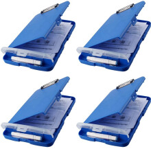 4X Klemmbrett-Organizer, Klemmbretter mit Stauraum, Klemmbrett für Krankenpflege, Faltbarer Aktenordner, Klemmbrett Aus Kunststoff (Blau)