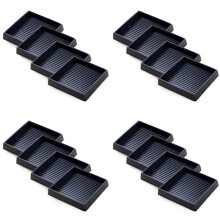 16Pcs Anti-Slip Furniture Pads- 2.5x2.5In Square Rubber Anti Skid Caster Cups, Leg Coasters-Couch, Chair, Bed Stoppers