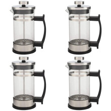 4X Coffee Maker Pot, Stainless Steel Glass Coffee Pot French Press Filter Pot Household Tea Maker, for Making Tea