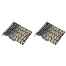 2X PCIe to NVME Adapter B Key M2 M.2 4 Port NGFF SSD 10 Gbps to PCI Express X1 Adapter PCI-E M.2 Expansion Card