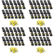 3 Pin Way Car Waterproof Electrical Connector, Plug Automotive 1.5Mm Series Terminal Connectors for Car, (48 Pack)