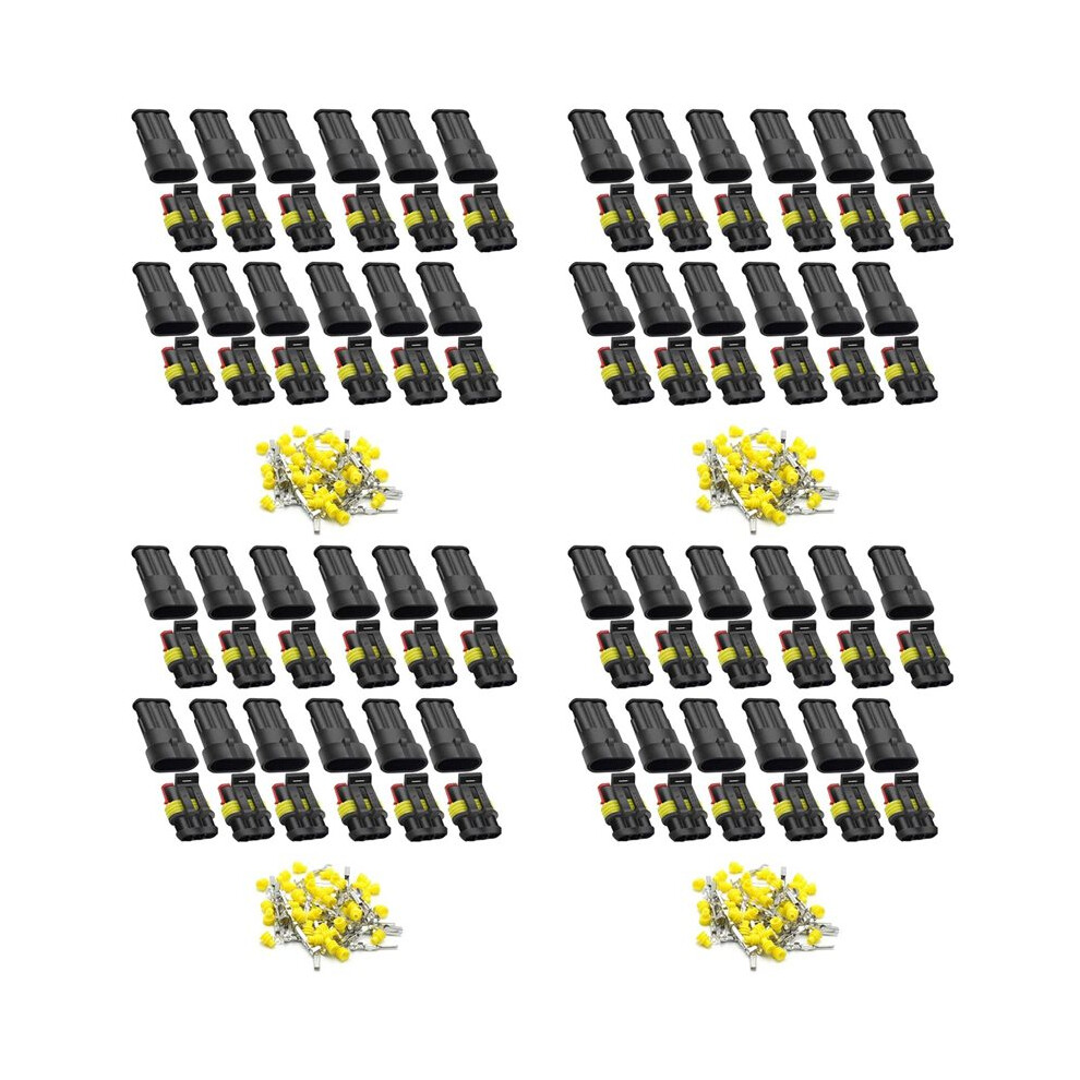 3 Pin Way Car Waterproof Electrical Connector, Plug Automotive 1.5Mm Series Terminal Connectors For Car, (48 Pack) 4714092035968