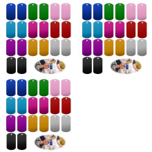 60 Stuks Metalen Stempel  Aluminium Tags Meerkleurige Metalen Tags voor Stempelen, Graveren  Sleutelhanger voor Graveren