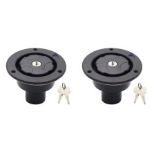 2X Pescoço de Enchimento Bloqueável para Tanques de Água Caravana Água Doce Enchimento Hatch Inlet Trailer Tank Caps RV Accessory (Preto)