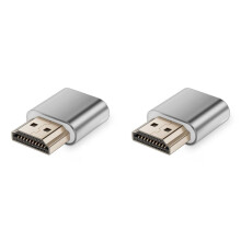 2X Plug Dummy Compatível com  4K HDR Virtual Monitor EDID Emulator Headless  Display Adapter Suporta Até 4k@60Hz