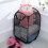 Foldable laundry basket [2 sets], pop-up mesh laundry bag, foldable laundry basket with handle, black- 2