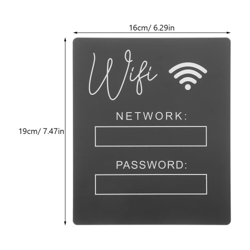 Ακρυλική πινακίδα κωδικού πρόσβασης WiFi για δωμάτια επισκεπτών, γραφεία, 1