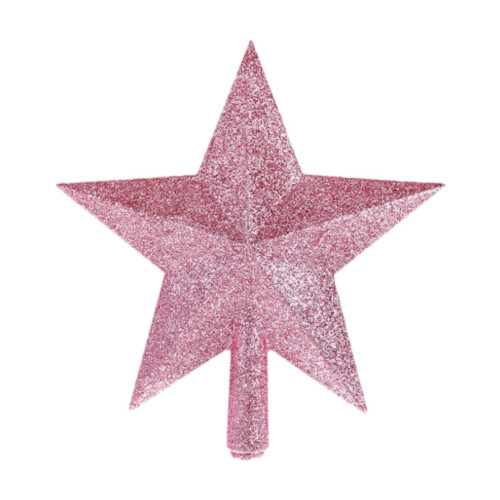 Pink decorative star ornament for Christmas tree, window, 1