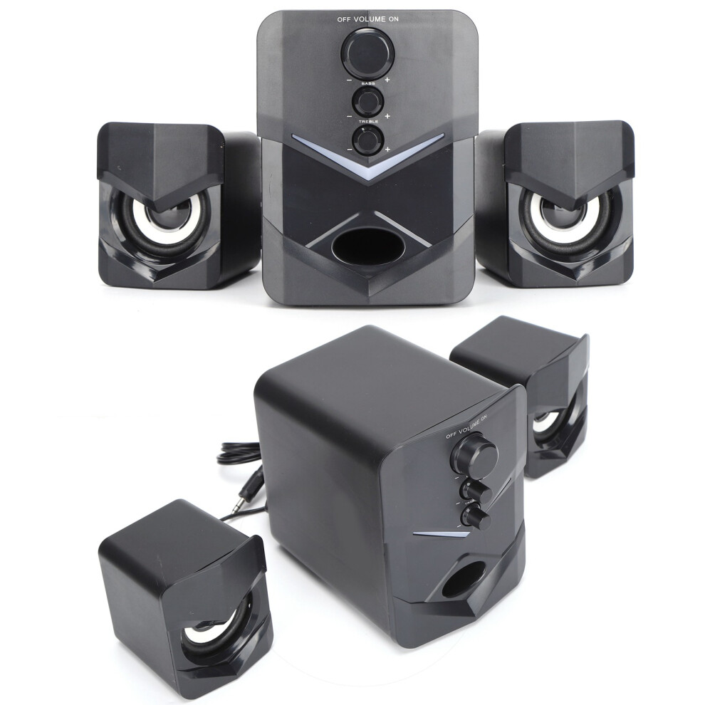 Wired 2.1 Stereo Sounder Speaker With Subwoofer For Home, Laptop | Abs | 3W 7651390803059