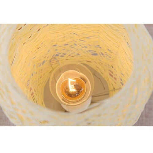 Vine rope bedside lamp and wooden bracket (beige)- 2