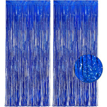 Rideaux à franges multicolores métallisées pour fêtes, décorations de fête effet laser faciles à utiliser et à découper, guirlandes