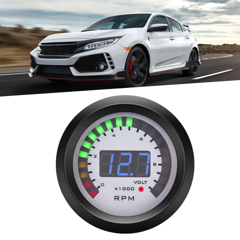 Digital Tachometer 52Mm 0-9999 Rpm Replacement For 12V Gasoline Cars 4691390803393