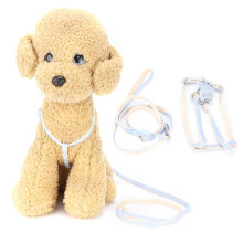 Adjustable Blue Pet Harness with Leash, Soft Breathable Nylon, 1.5cm