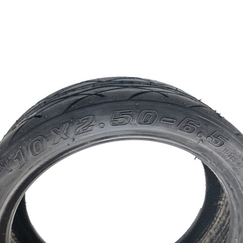 Pneus sem câmara 10X2.50-6.5 de 10 polegadas, borracha preta. 2