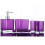 5 Piece Solid Print Plastic Bath Accessories Set, 3