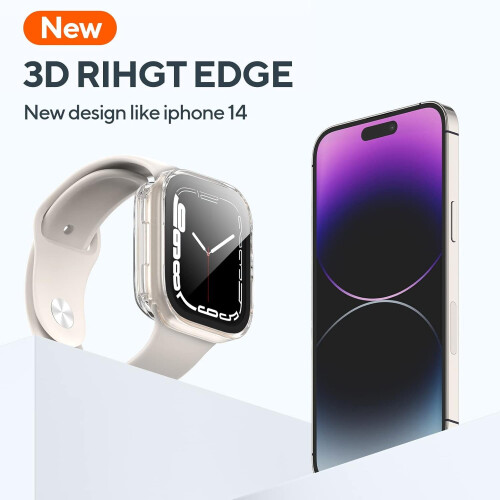 XiHAMA2-Pack2-σε-1 Αδιάβροχη θήκη συμβατή με Apple Watch SE, SE6, 5, 4 – Προφυλακτήρας υπολογιστή + 1