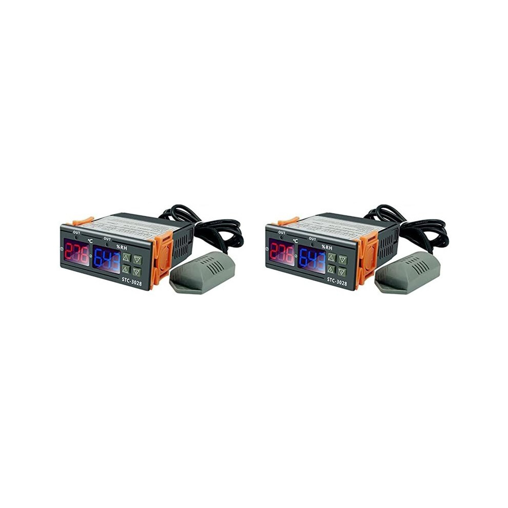 2X Dual Display Temperature And Humidity Controller Stc-3028 10A Ac110-220V, Intelligent Digital Thermostat 4712330952619