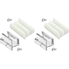 2X 2-Storlekars M6219 Skjutdörrs Bottenstyrning Kombinationsskena för Duschdörrar i Glas, Passar Glastjocklek 1/2 Tum och 3/8 Tum