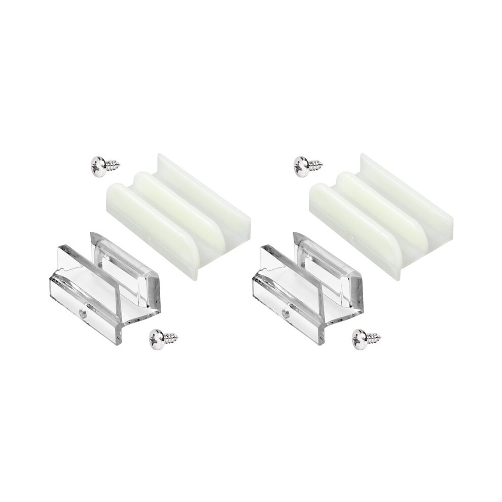 2X 2-Size M6219 Sliding Shower Door Bottom Guide Combo Pack-Rails For Glass Shower Doors Fits 1/2In & 3/8In Glass 6033949660183
