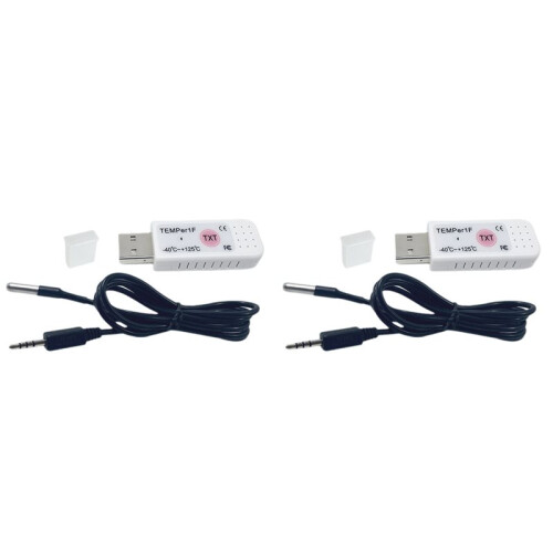 2X USB-Thermometercomputertemperatuursensor Temperatuursonde Aquariumindustrie Afstandsmonitor TEMPer1F