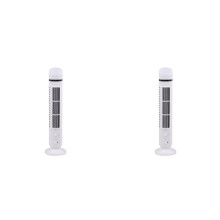 2X Portable Air Cooler Fan,Streamlined Tower Fan with LED,Powerful Wind, Bladeless Design, USB Interface White