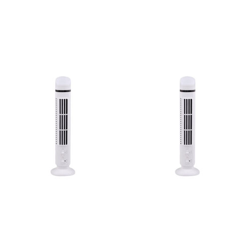 2X Portable Air Fan,Streamlined Tower Fan with LED,Powerful Wind, Bladeless Design, USB Interface White 1