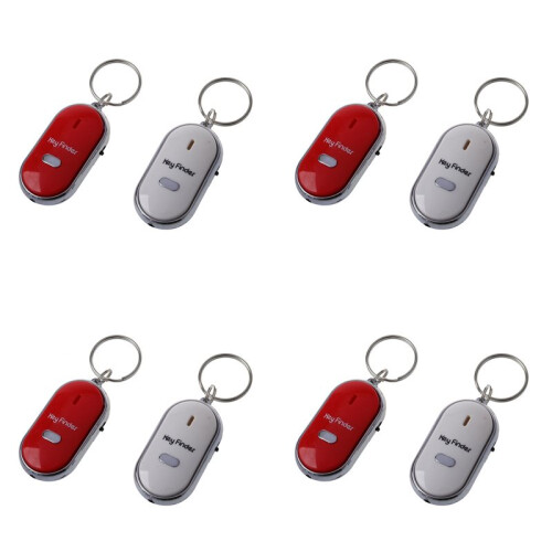 8pcs Whistle Lost Key Finder Flashing Beeping Locator Remote Keychain LED