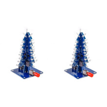 2X DIY Kerstboom Kits Kleurrijke RGB LED Kerstboom Elektronische Wetenschap Montage Kit voor Kerstbomen DIY A