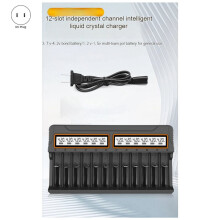4X 18650 Charger 12 Slots Aa.Aaa Nickel Metal Hydride/Lithium Battery Universal Charger with Display US-Plug