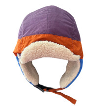 Stylish Color Block Trapper Hat With Padded Design For-Purple