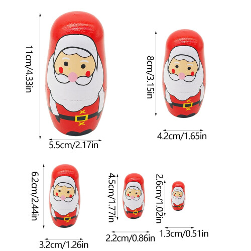Bábóga Neidithe Adhmaid Santa Claus 5 phíosa 2