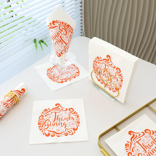 Serviettes de table jetables en forme de citrouille pour Thanksgiving (20 pièces) 1