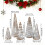 Illuminated Mercury Glass Christmas Trees LED Silver 5-Pack 2