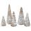 Illuminated Mercury Glass Christmas Trees LED Silver 5-Pack 6