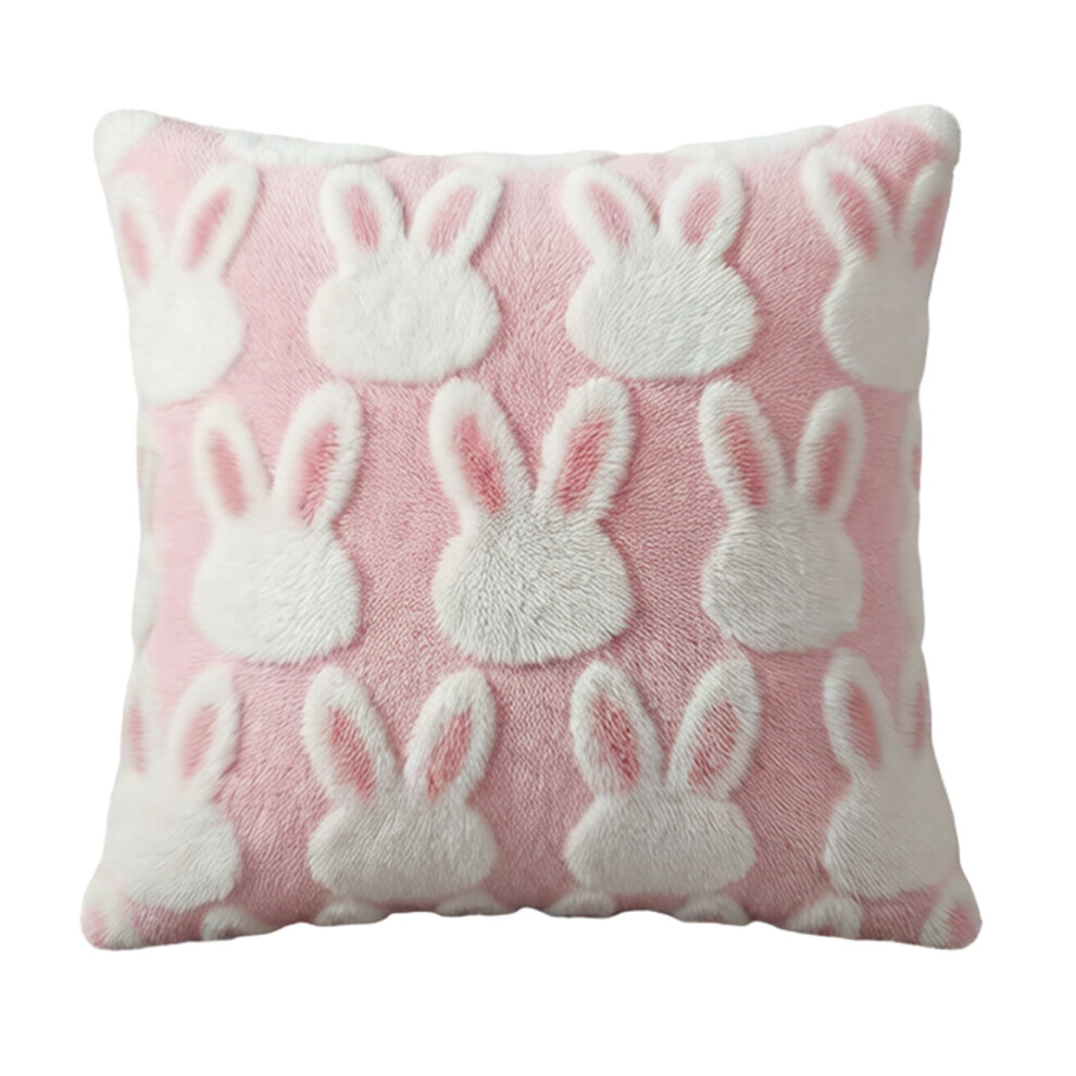 Easters Rabbit Pillow Cover Soft and Comfortable-50x50cm
