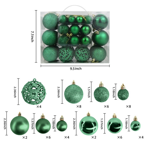 Clear Christmas Ball Ornaments, 50PCS, Compatible with All Tree Sizes 2