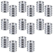 64 Pcs 4.1 Inch Muffin Tart Rings Double Tart Ring Stainless Steel Round Ring Mold for Home Cooking Baking Tools