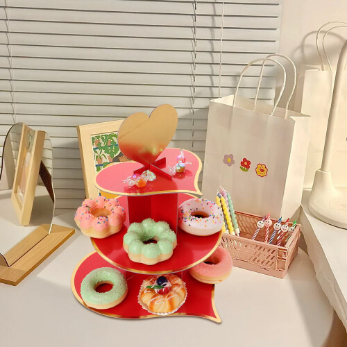 unbranded Dessert Display Rack Multi-layer Display Stand Disposable Three-layer Cupcake Holder 2