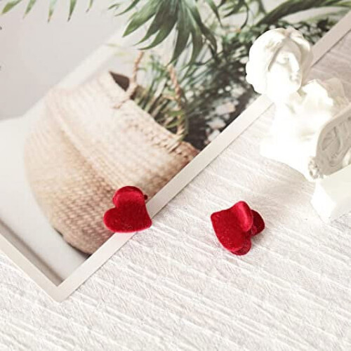 10 τεμάχια κλιπ μαλλιών Sweet Heart Flocking, χαριτωμένες μίνι βελούδινες φουρκέτες Love για 1