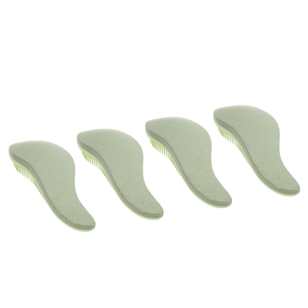 Unisex 4Pcs Wide Tooth Wheat Stalk Detangling Hair Brushes For Home & Salon