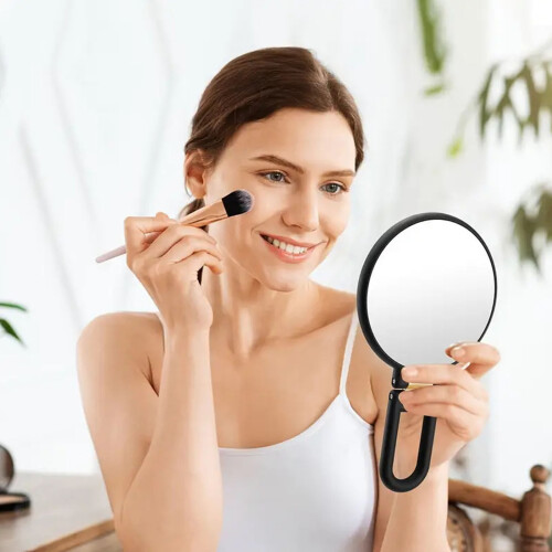 50X Magnification Cosmetic Mirror Handheld Design-Black gold 2