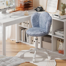 (Diamond Velvet, Blue and grey) Office Chair, Adjustable Height Swivel Chair
