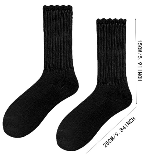 Γυναικείες κάλτσες Slouchy Scrunch, αναπνεύσιμες κάλτσες μέχρι τη γάμπα/μποτάκι, μαύρες, 2