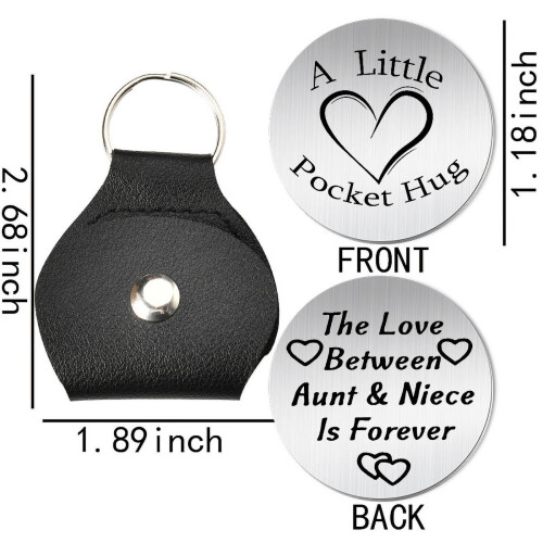 Pocket Hug Token Keychain for Aunt and Niece 2
