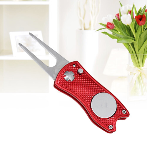 FRCOLOR Divot Golf Fork Repair Marker Foldable Tool Course Maintenance 2