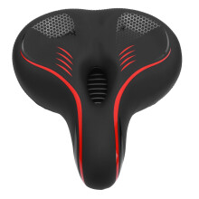 Water-Resistant PU Leather Bike Seat with Memory Foam Shock Absorption, Red for Mountain & Road Bikes