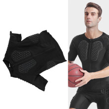 Adult Padded Goalkeeper Shirt with EVA Pads, Short Sleeve Soccer Jersey, Size L