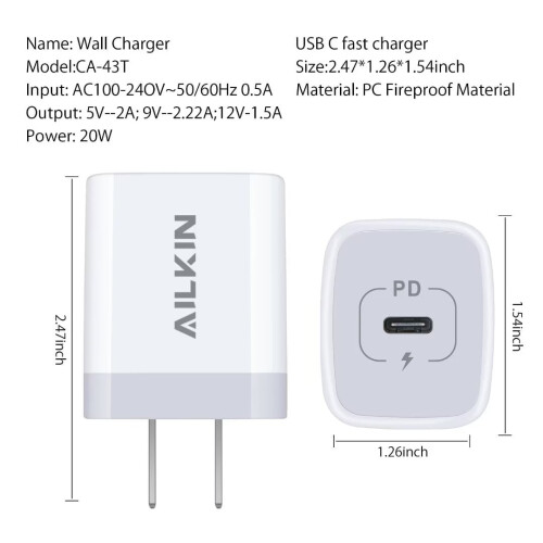 Compatible avec iPhone : câble USB-C vers Lightning de 3 m, charge rapide PD 20 W, blanc 1
