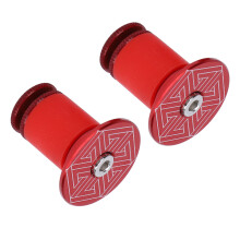Aluminum Alloy Handlebar Grip End Caps for Mountain Bike, Red, 15-22.5mm